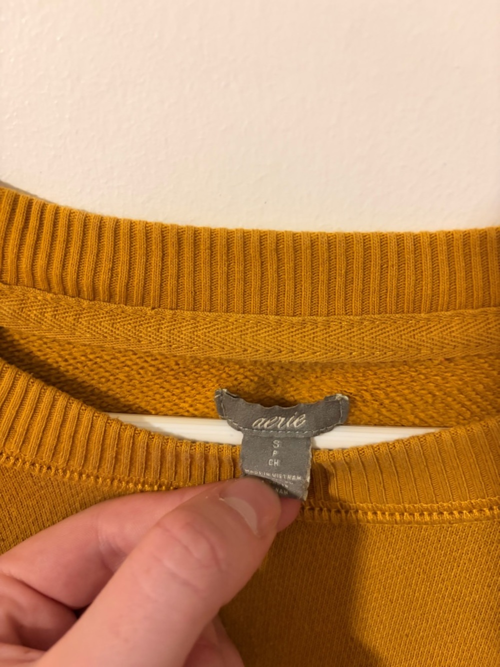 Aerie Size Small Mustard Yellow Oversized Sweatshirt - Picture 2 of 3